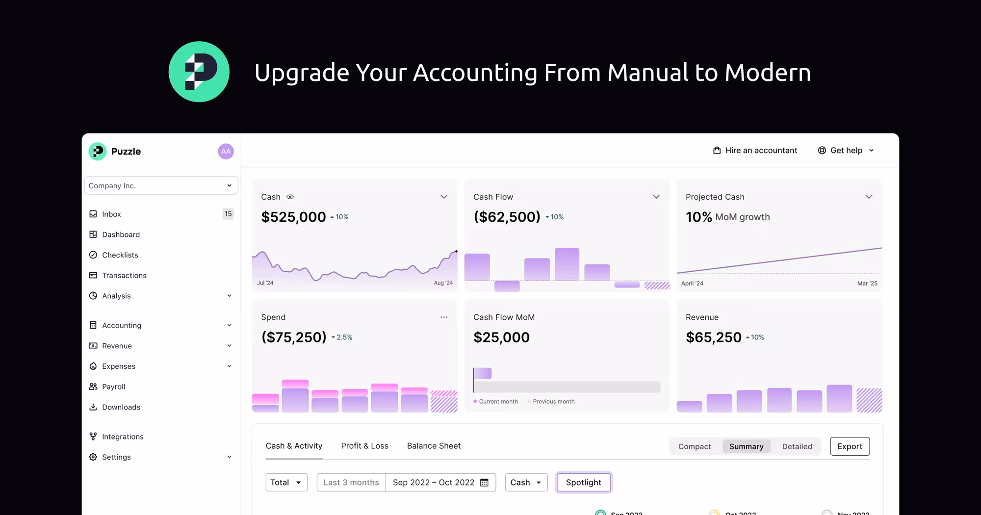 Puzzle finance stack
